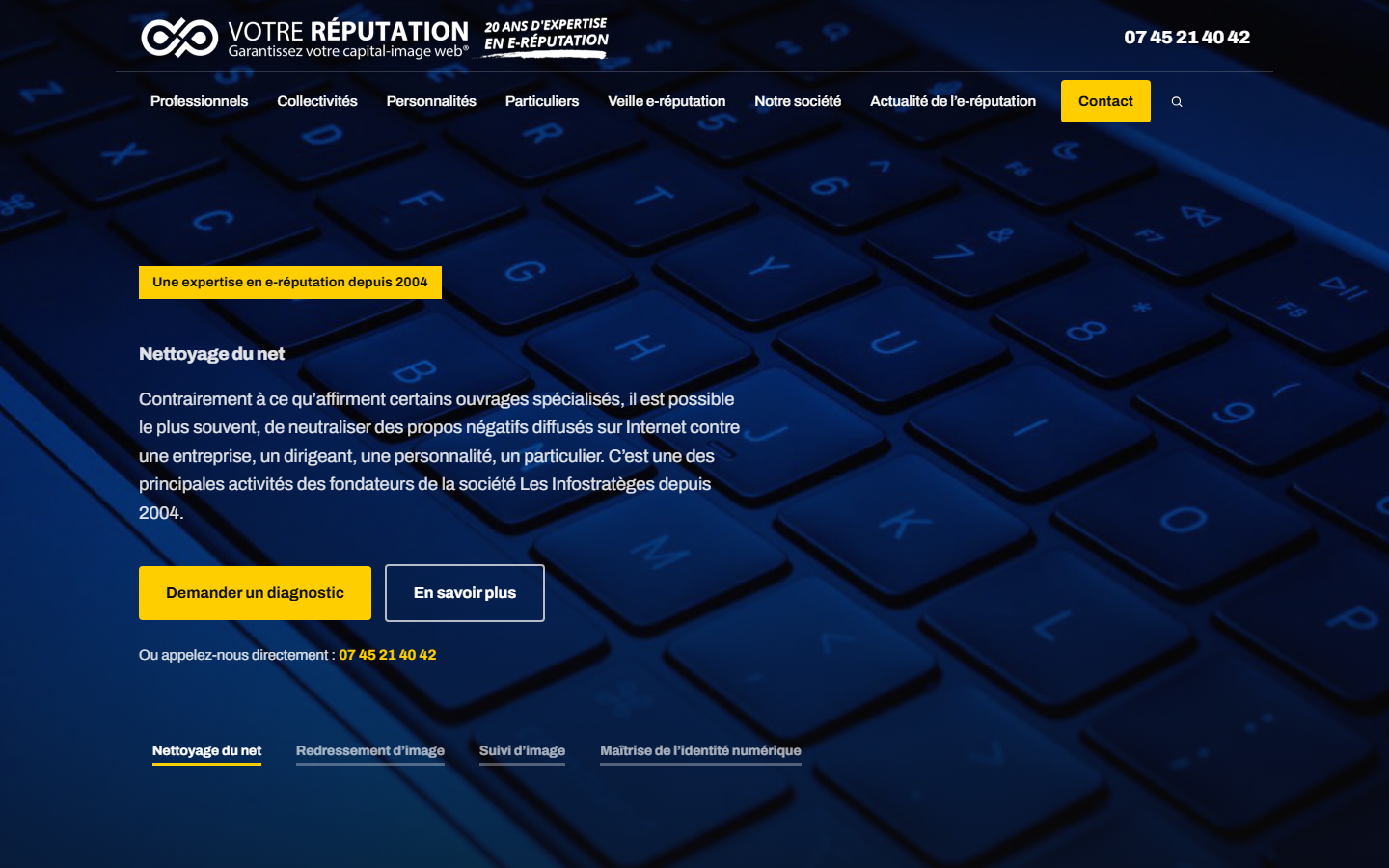 Aperçu du site de Votre Réputation