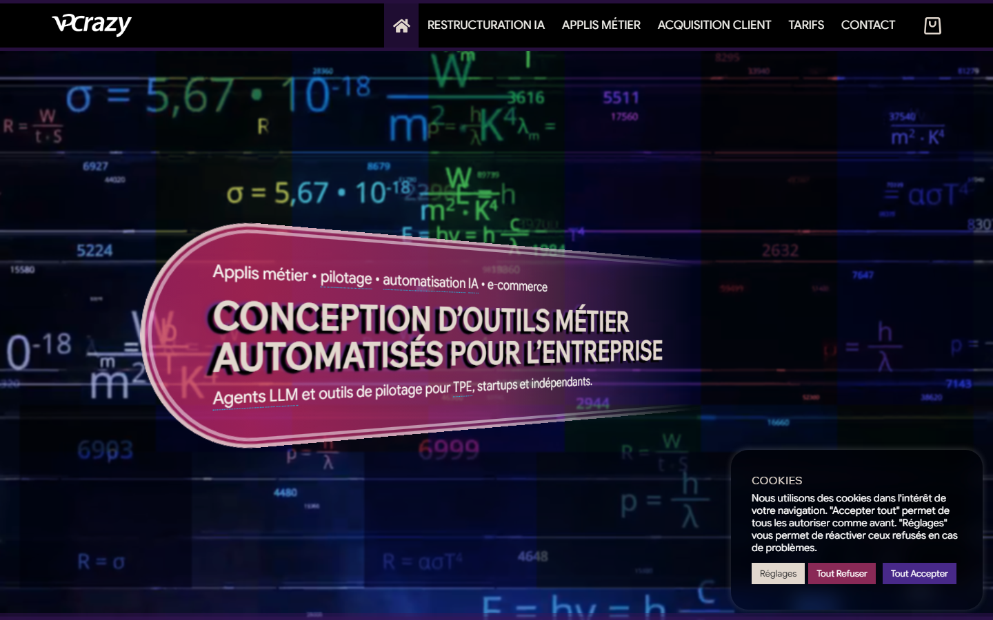 Aperçu du site de VPCrazy