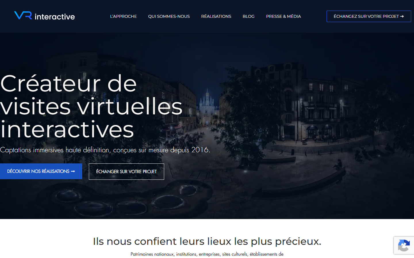 Aperçu du site de VR INTERACTIVE