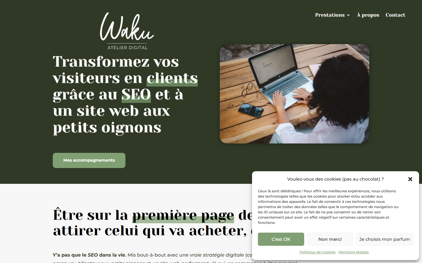 Aperçu du site de WAKU ATELIER DIGITAL