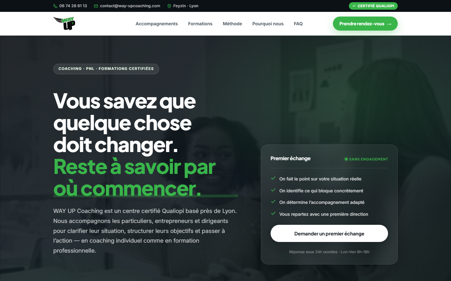Aperçu du site de WAY UP
