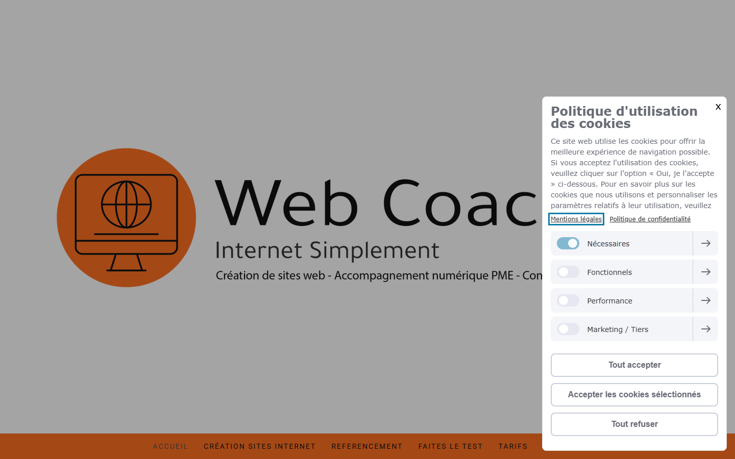 Aperçu du site de Web Coaching