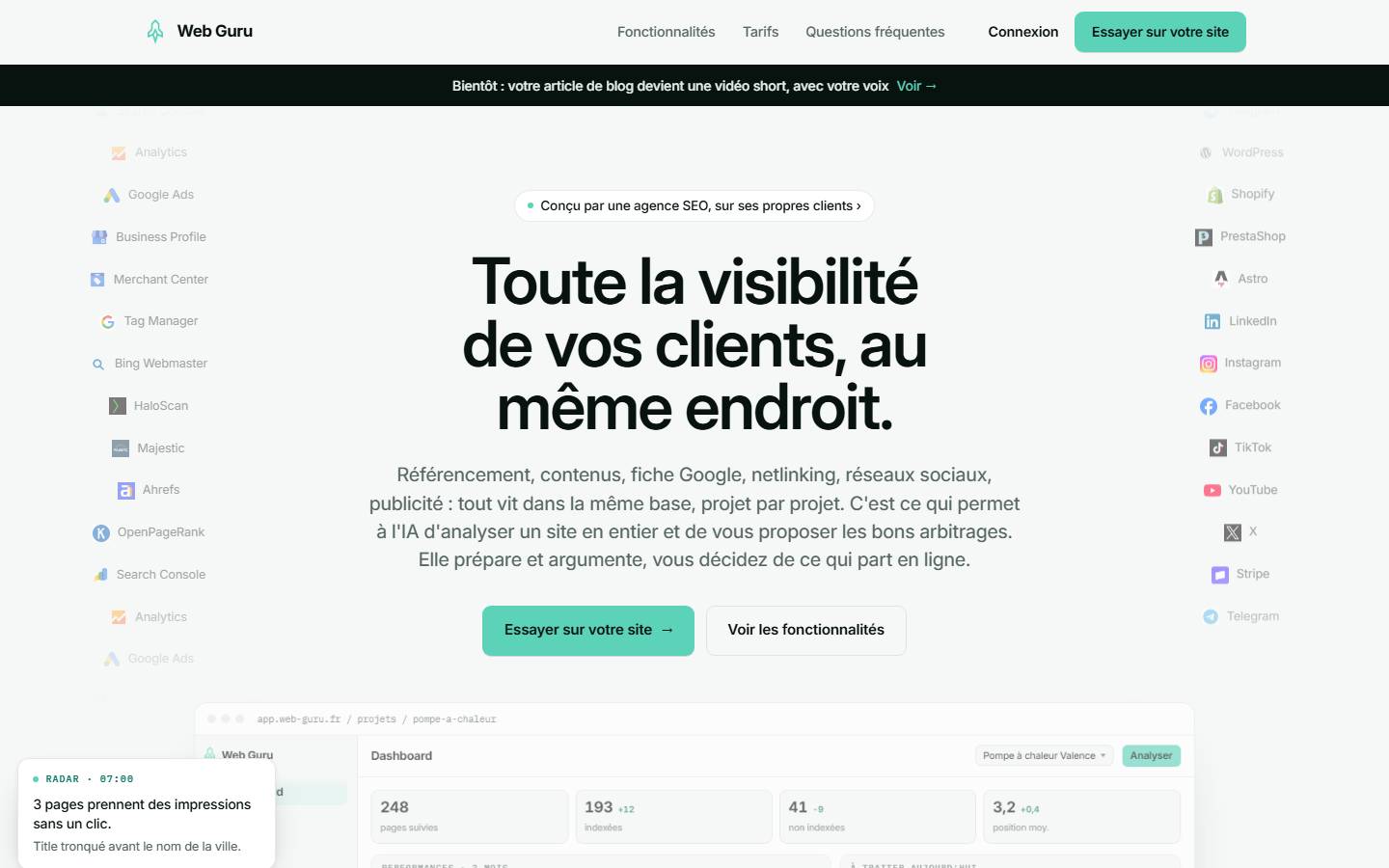 Aperçu du site de WEB GURU