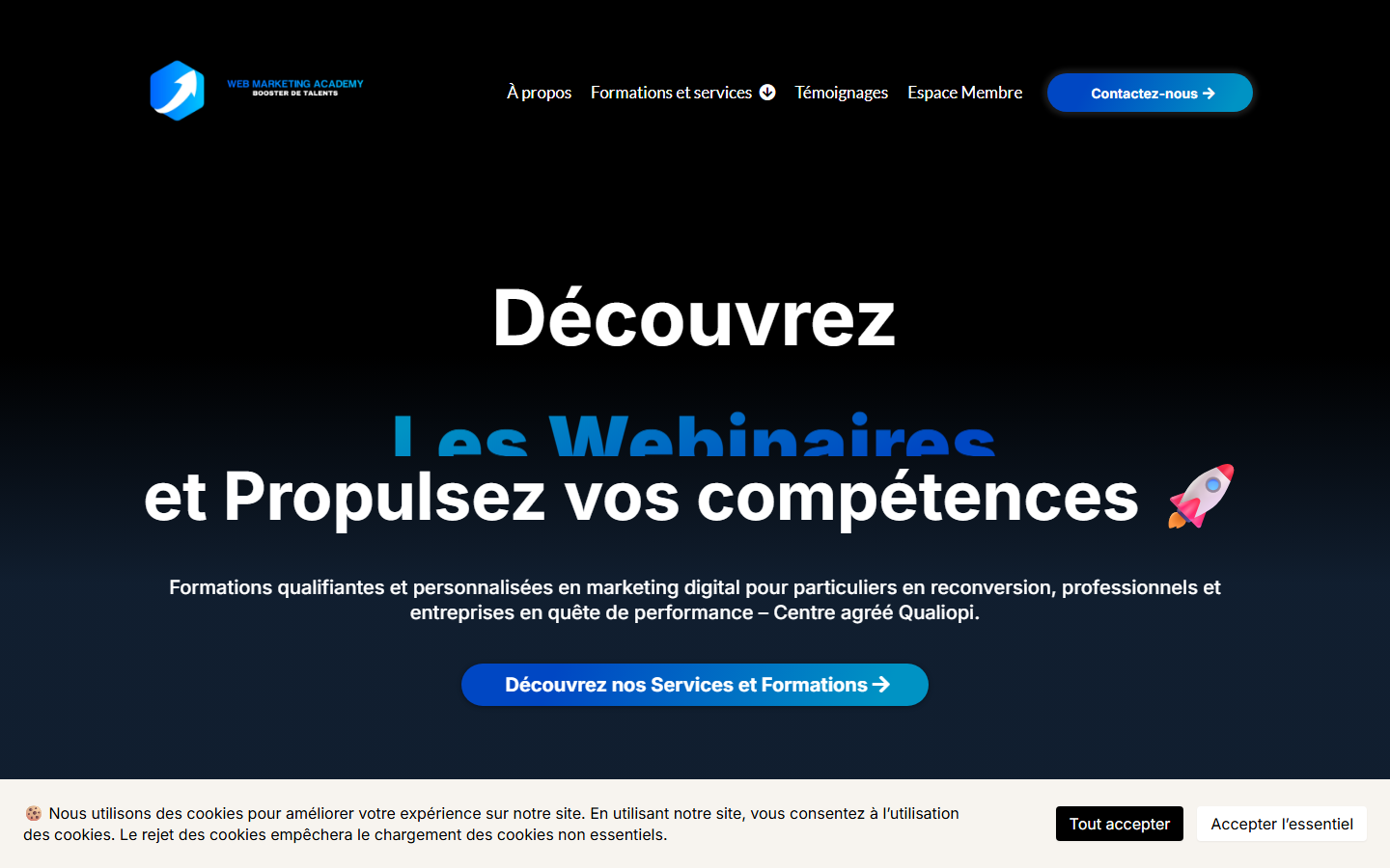 Aperçu du site de WEB MARKETING ACADEMY