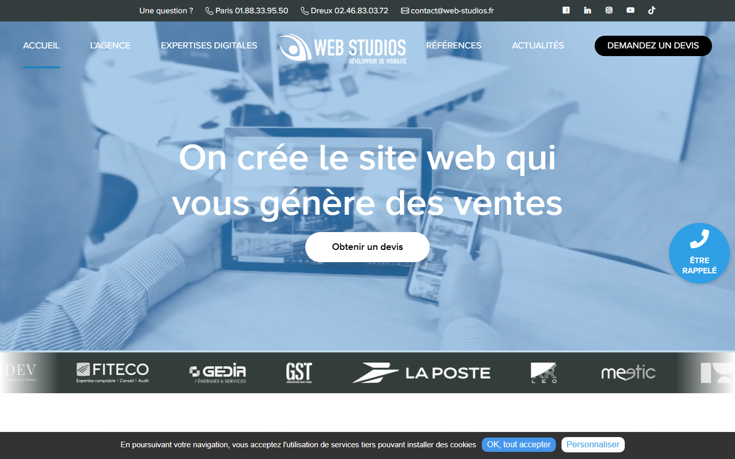Aperçu du site de Web Studios