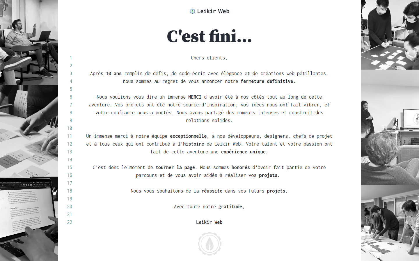 Aperçu du site de Leikir Web