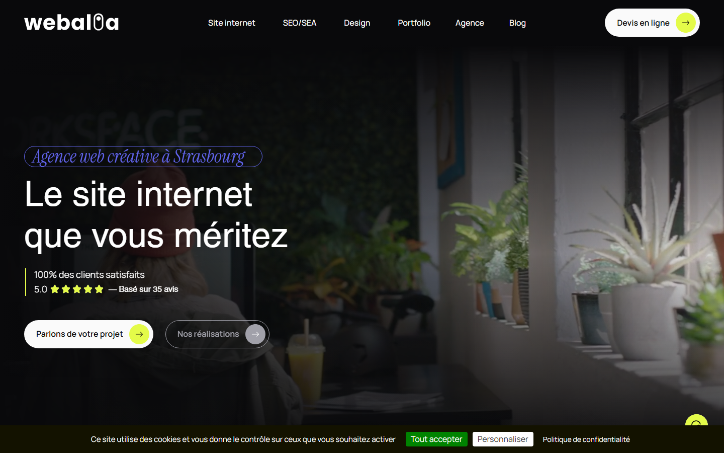 Aperçu du site de Webalia