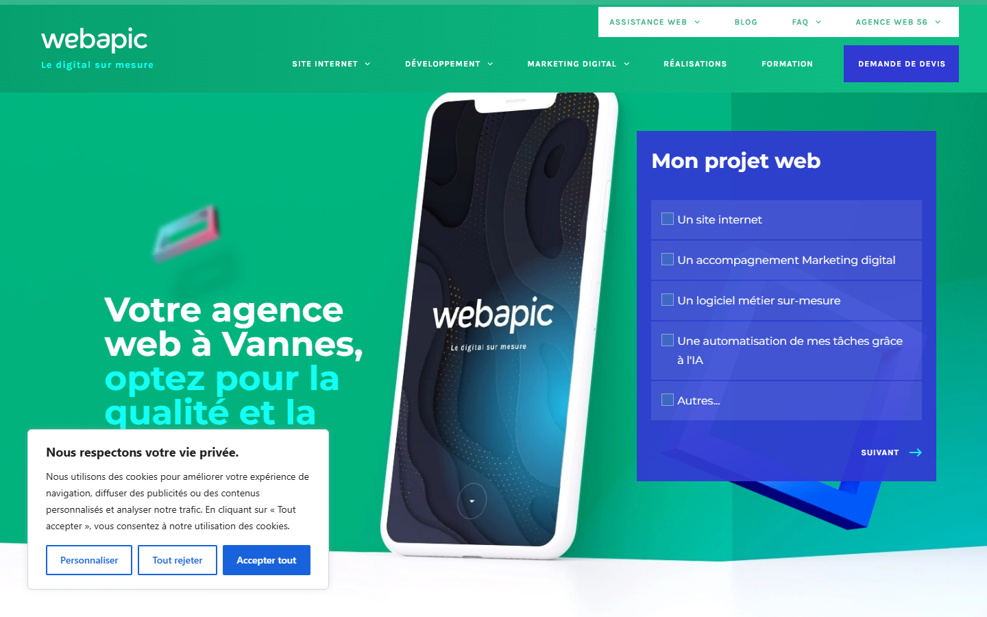 Aperçu du site de WEBAPIC