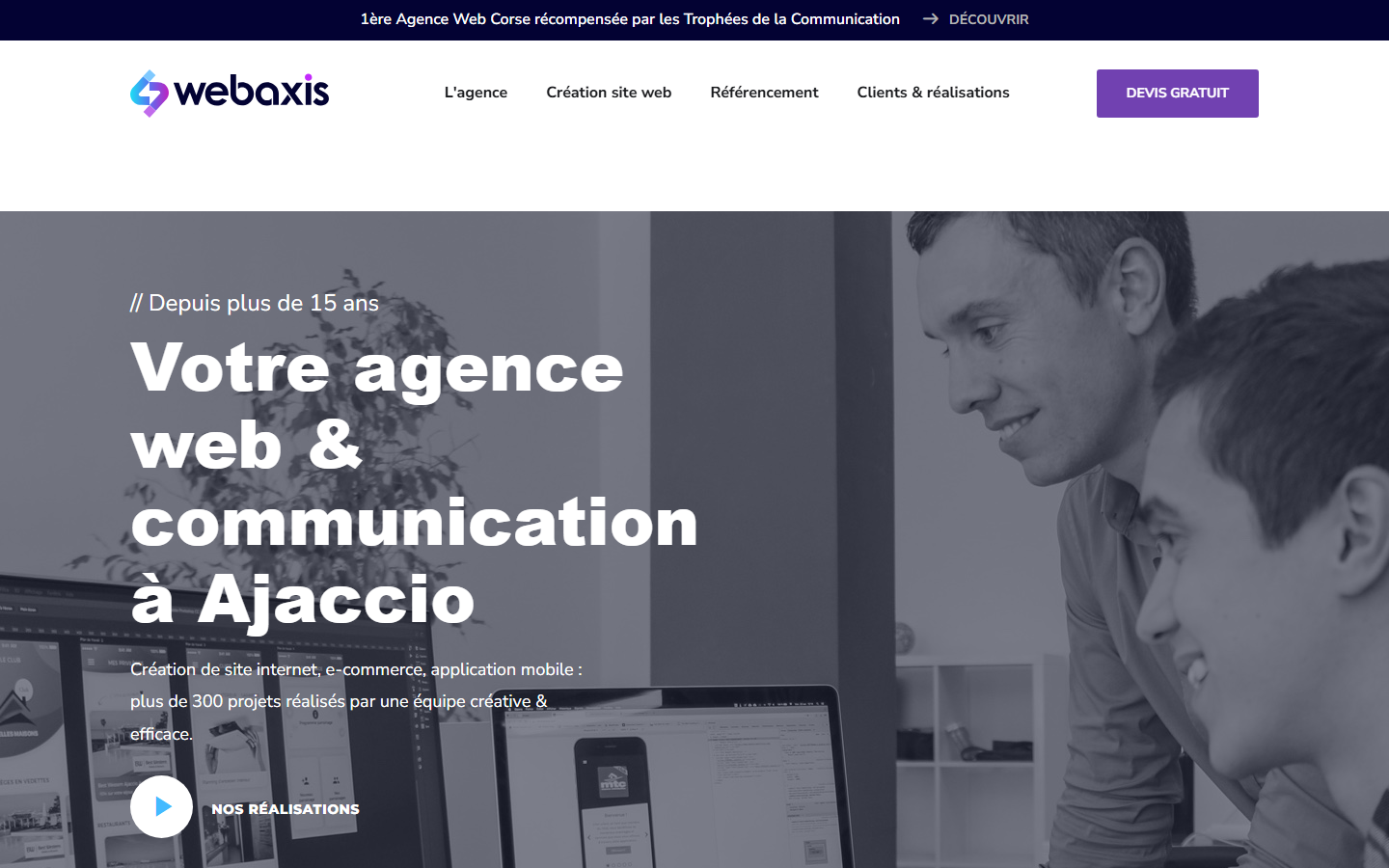Aperçu du site de WEBAXIS