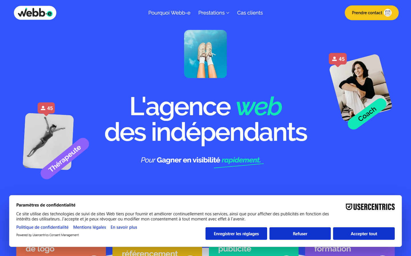 Aperçu du site de WEBB-E