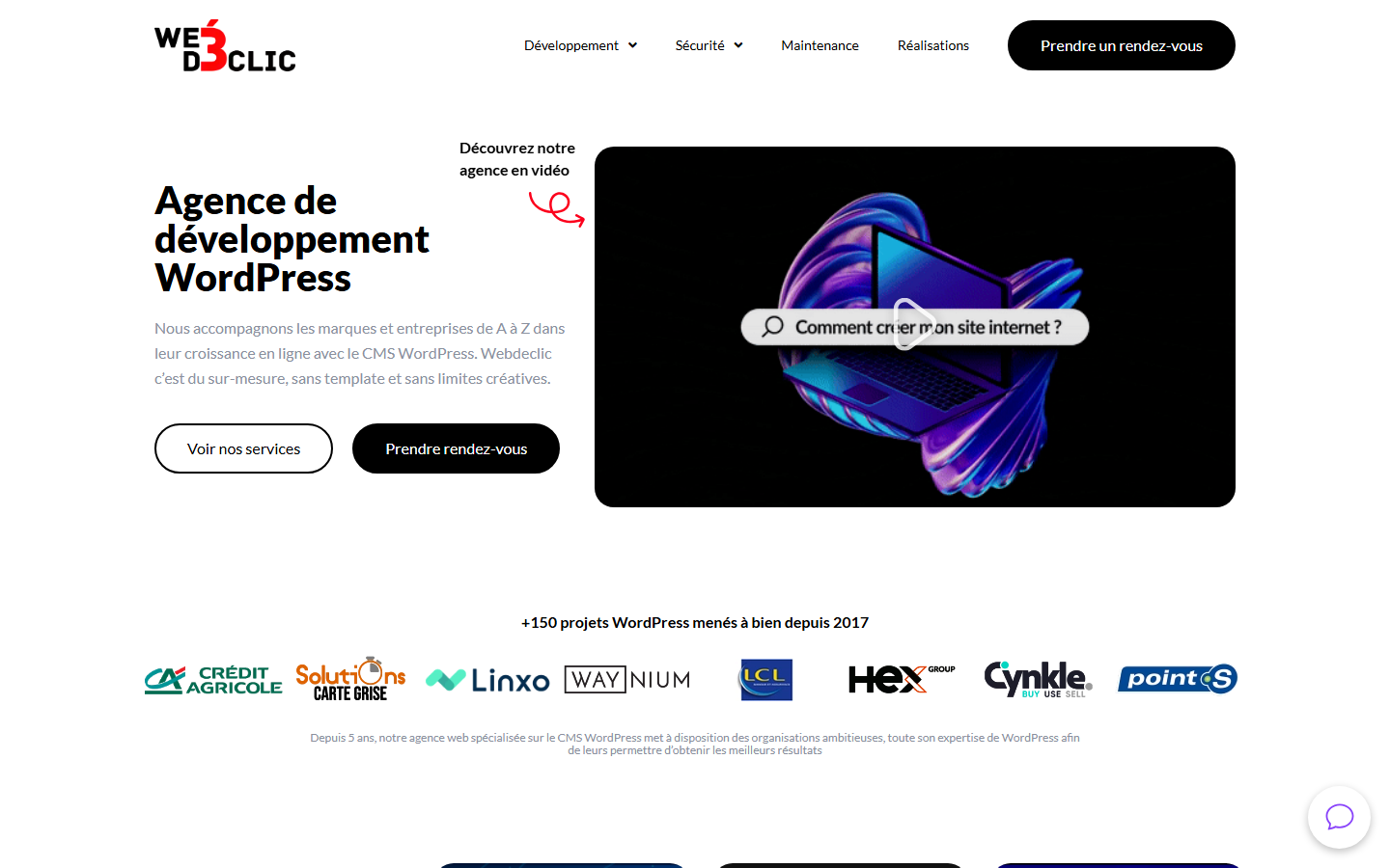 Aperçu du site de WEBDECLIC