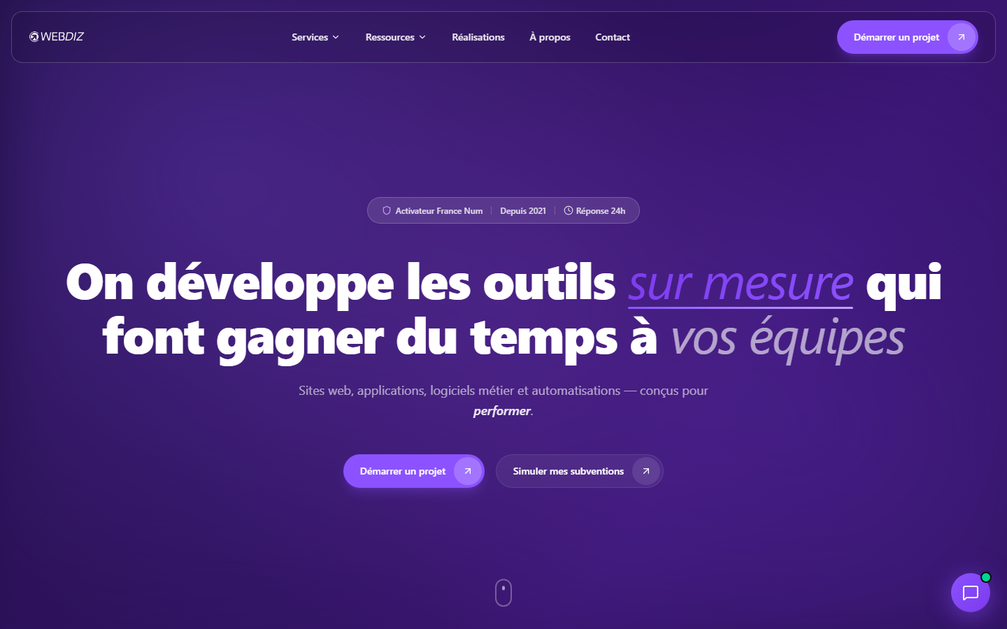 Aperçu du site de WEBDIZ