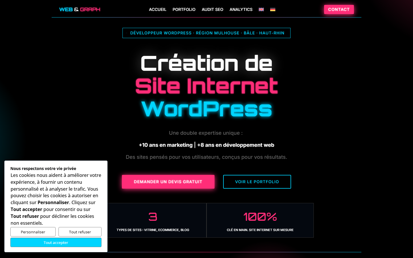Aperçu du site de Web & Graph