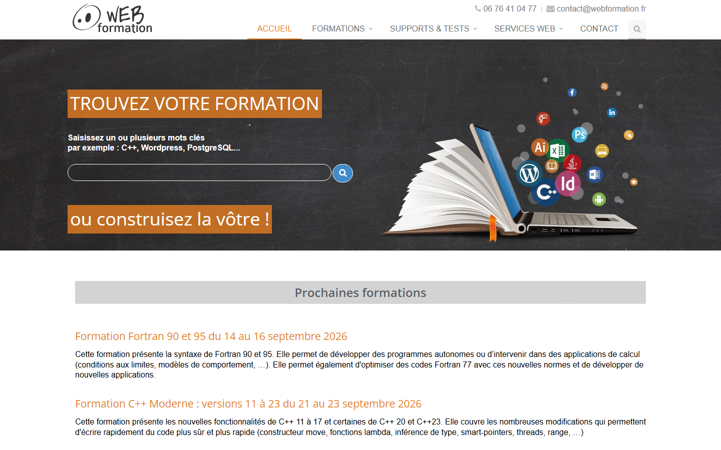 Aperçu du site de Web Formation