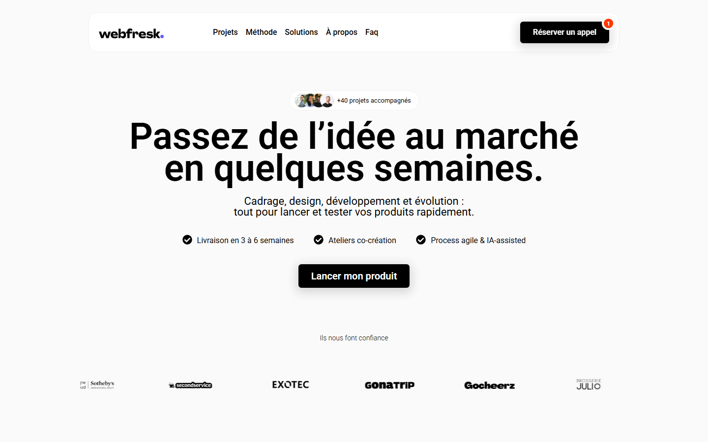 Aperçu du site de WEBFRESK
