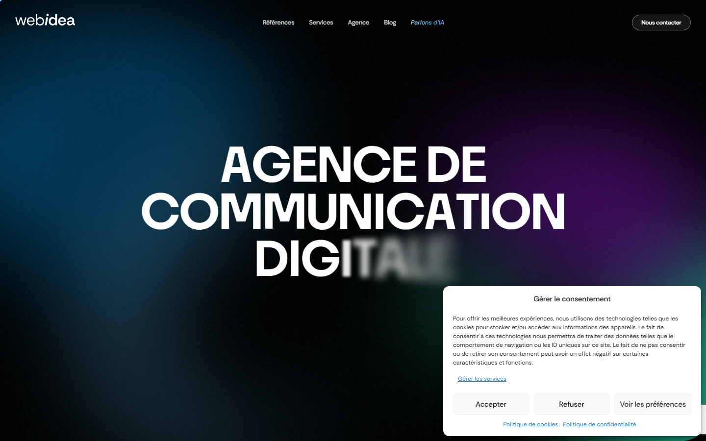 Aperçu du site de WEB IDEA