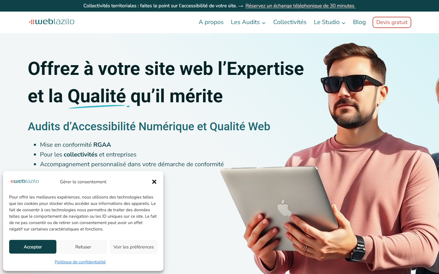Aperçu du site de Weblazilo