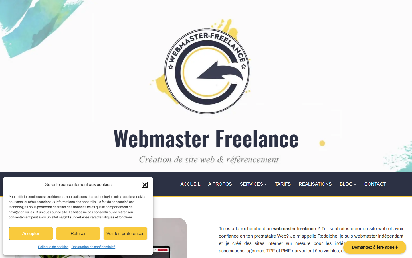 Aperçu du site de Webmaster freelance