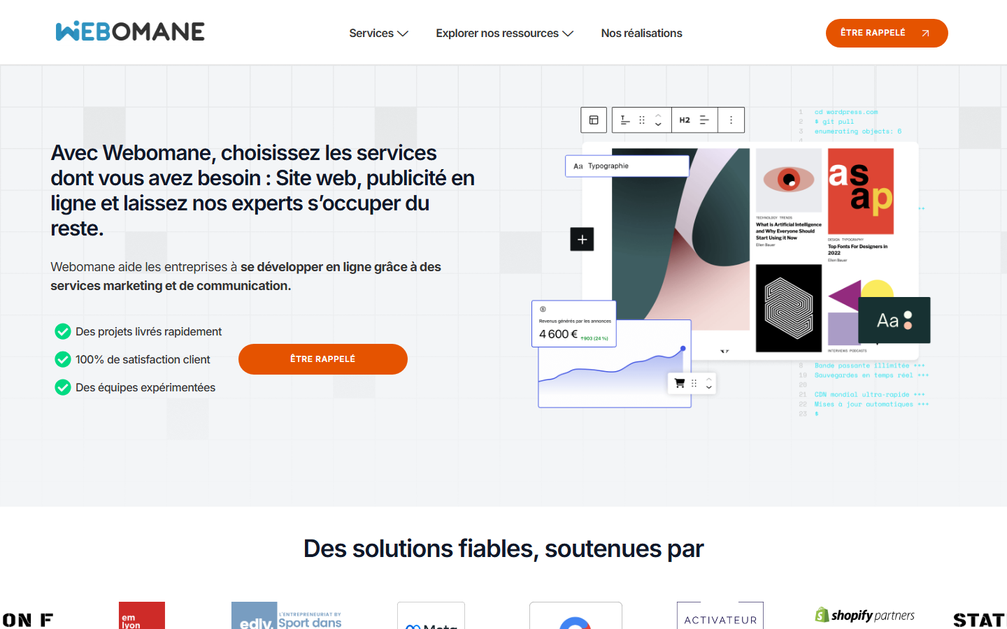 Aperçu du site de Webomane