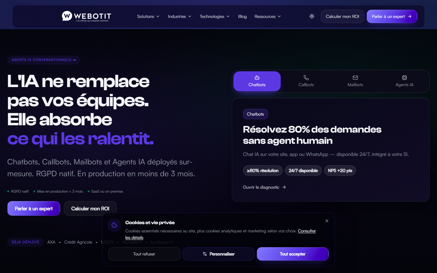 Aperçu du site de WEBOTIT