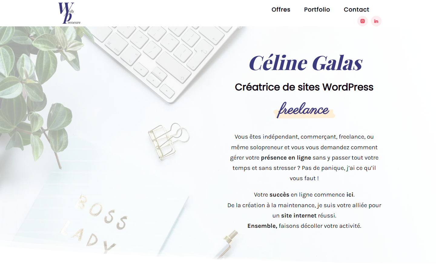 Aperçu du site de Céline Galas