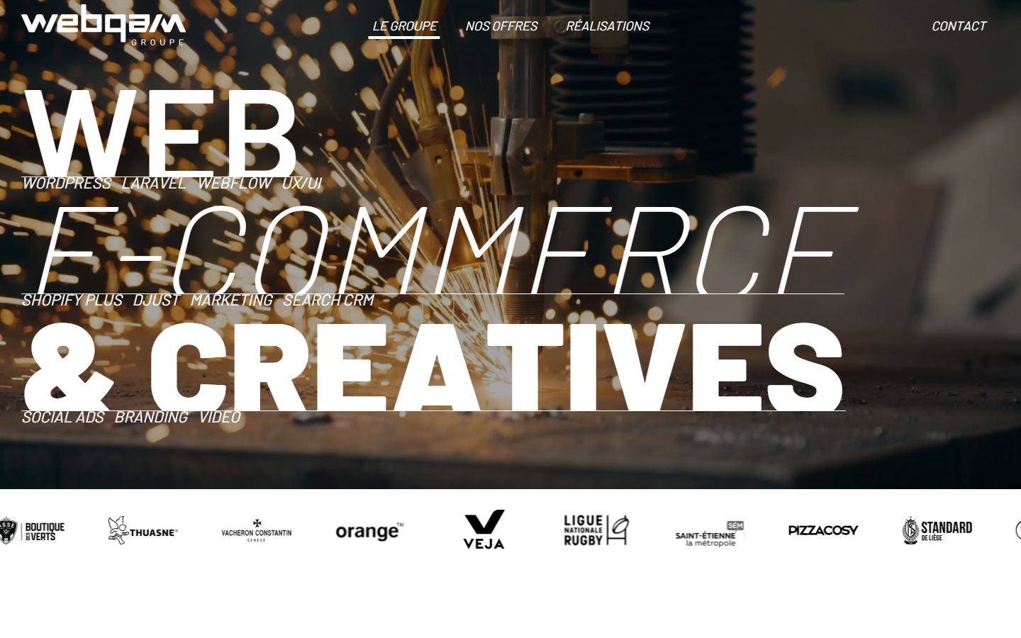 Aperçu du site de WEBQAM Groupe