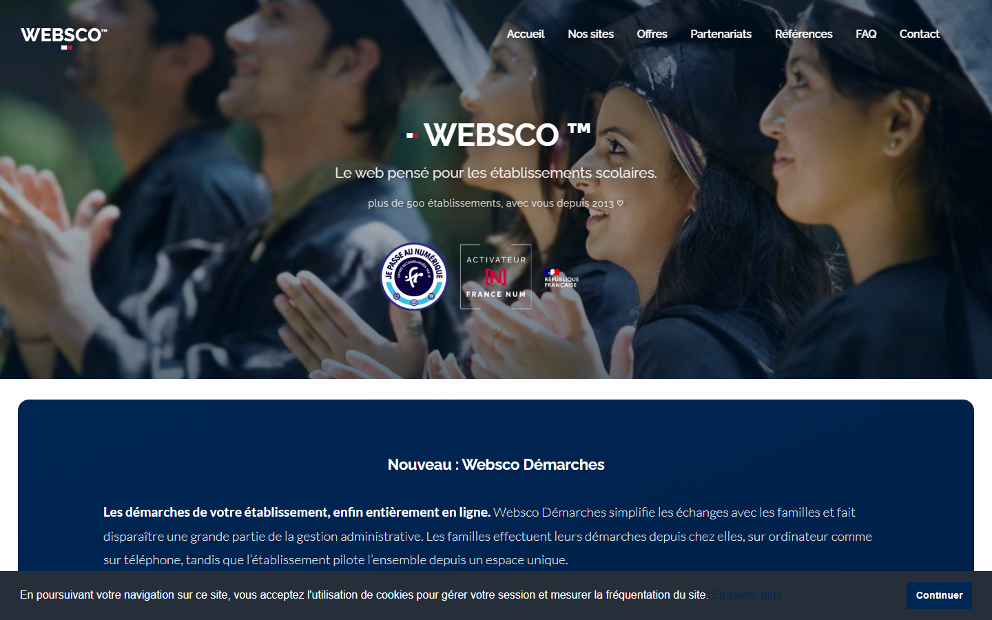 Aperçu du site de Websco Innovations