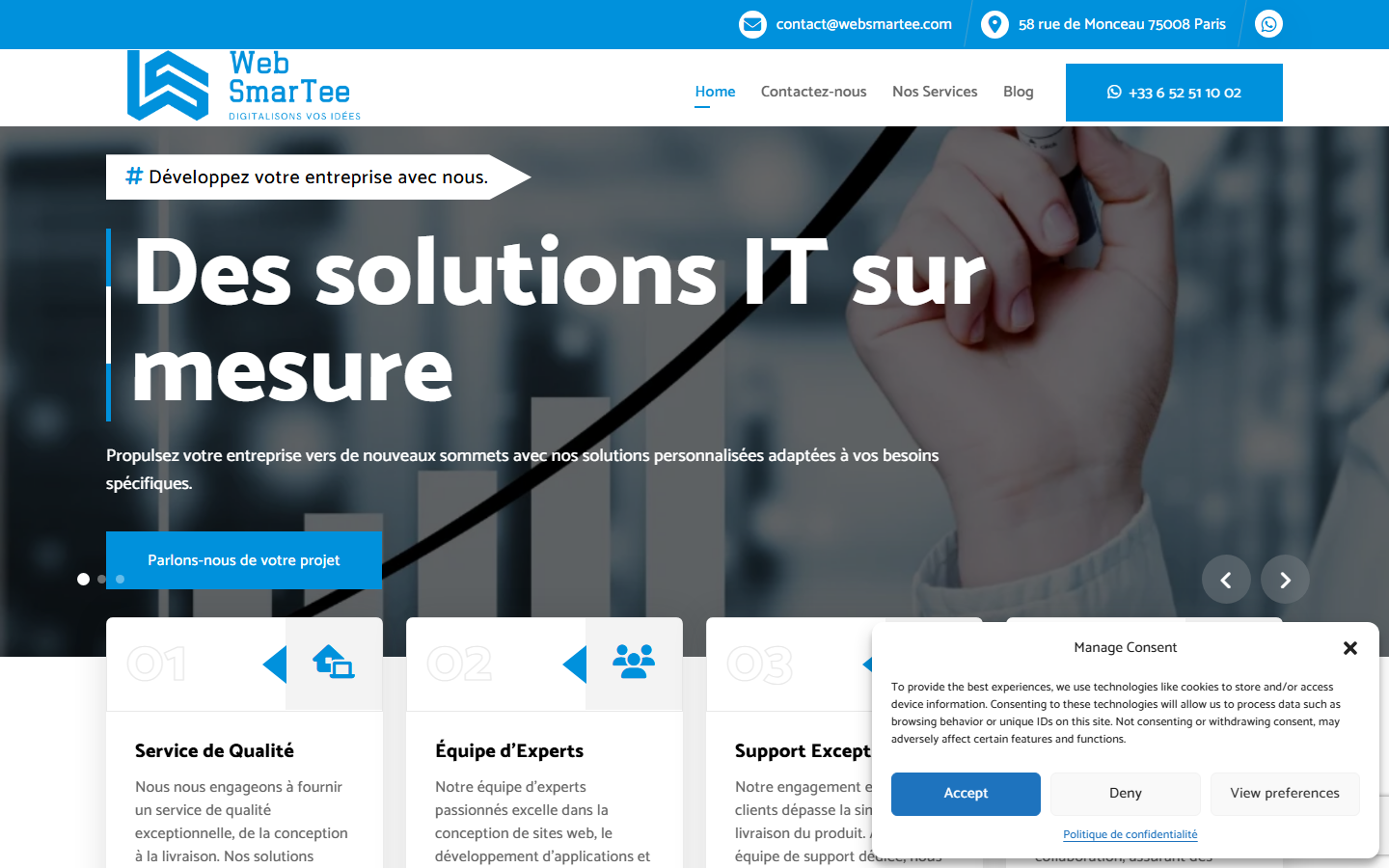 Aperçu du site de WEBSMARTEE