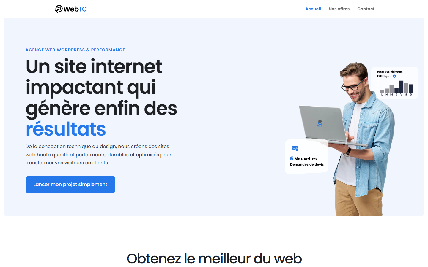 Aperçu du site de WEB TC