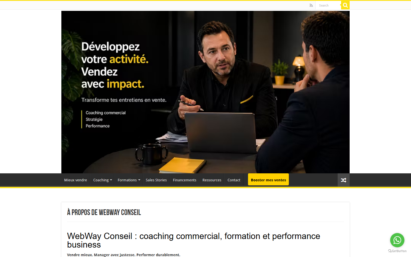 Aperçu du site de WEBWAY