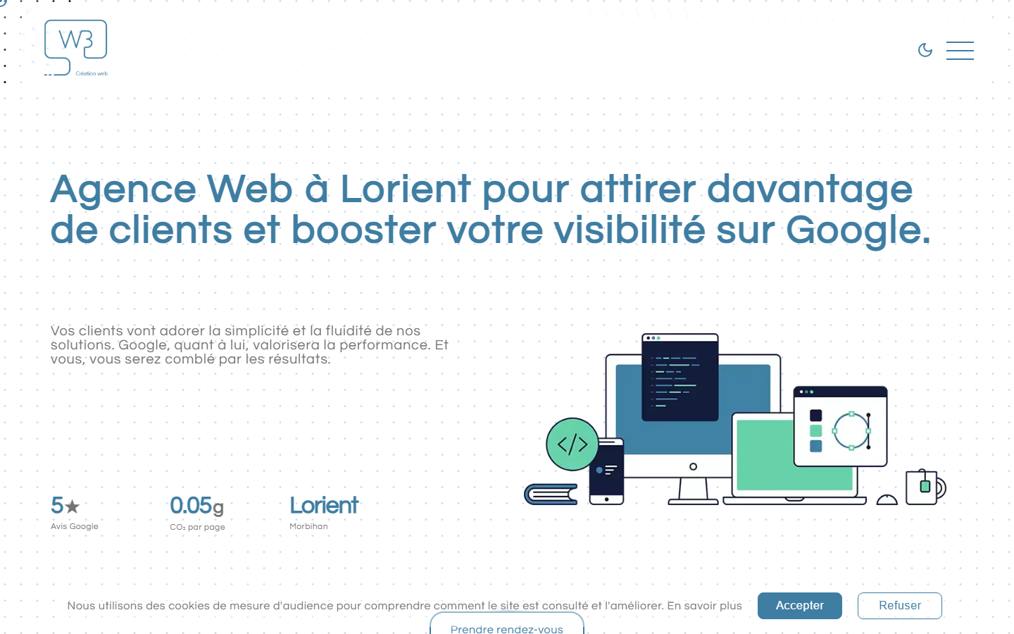 Aperçu du site de weeben
