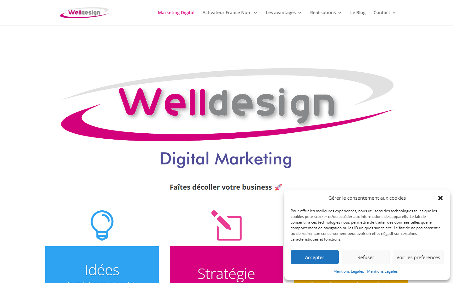 Aperçu du site de Welldesign