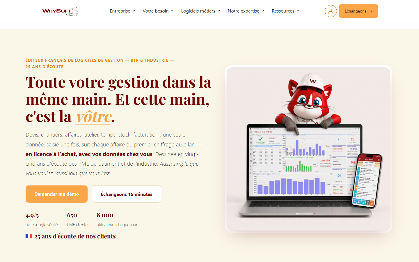 Aperçu du site de WHYSOFT GROUP