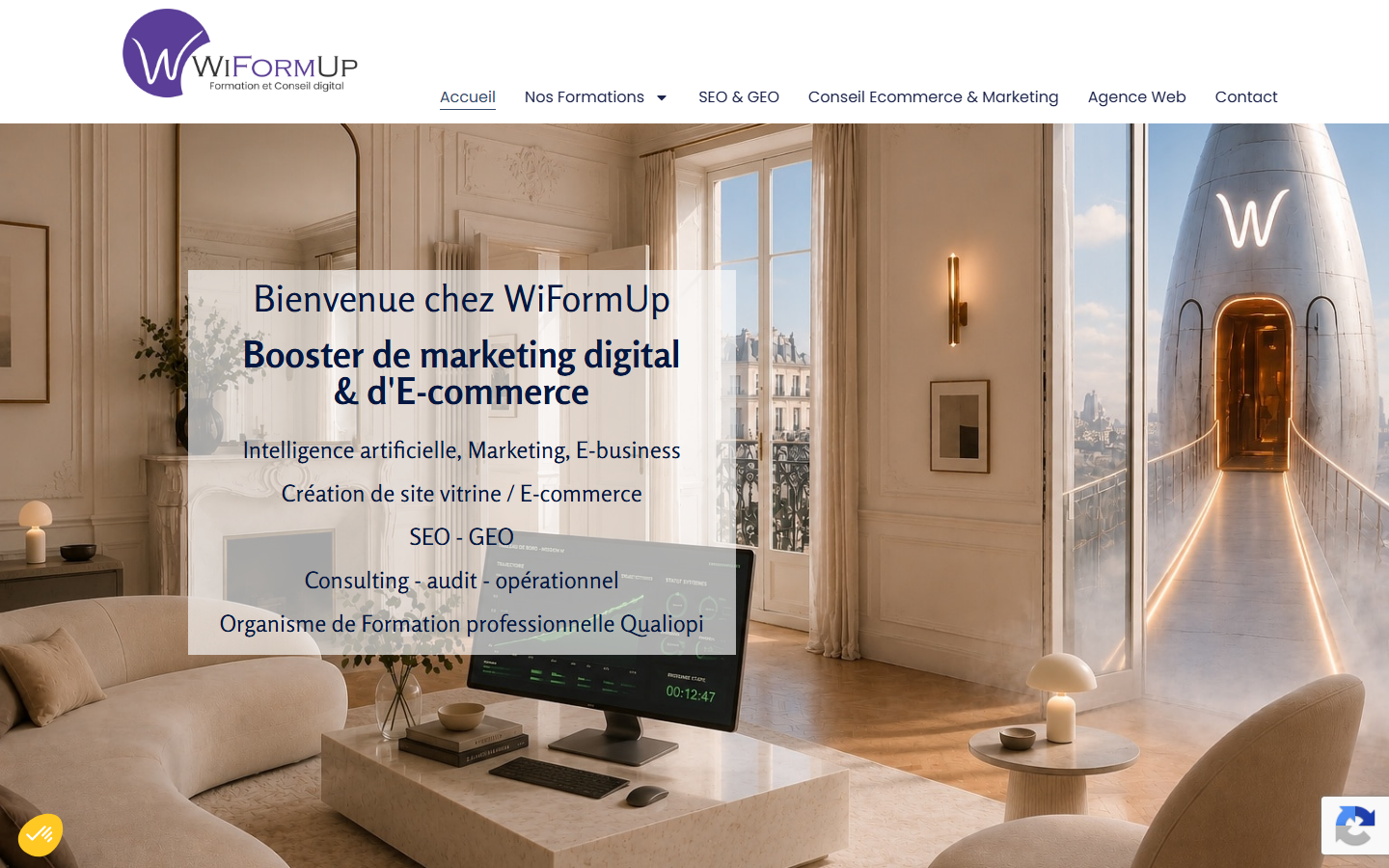 Aperçu du site de WIFORMUP