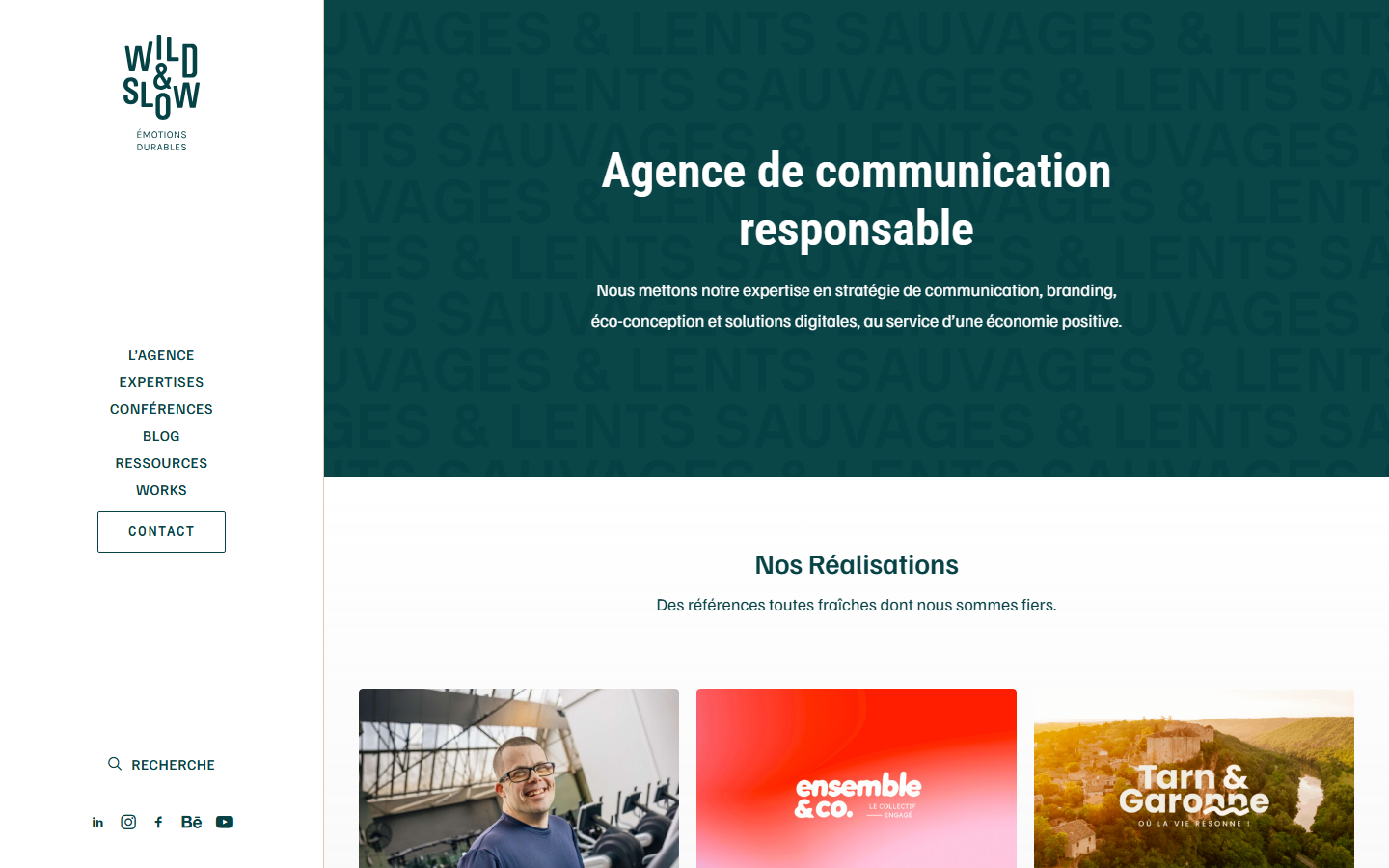 Aperçu du site de WILD&SLOW