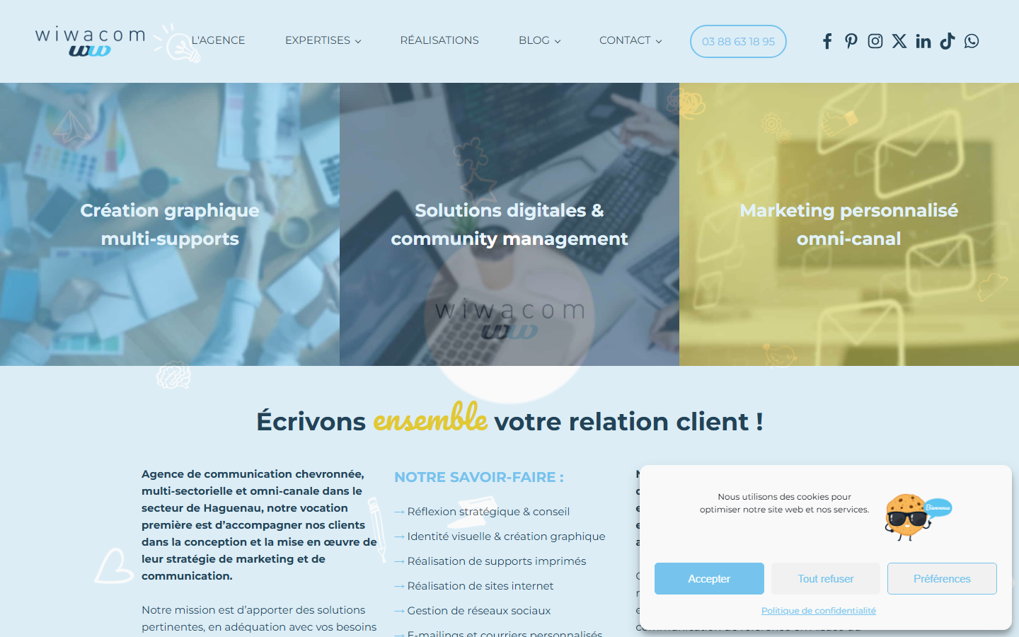Aperçu du site de WIWACOM