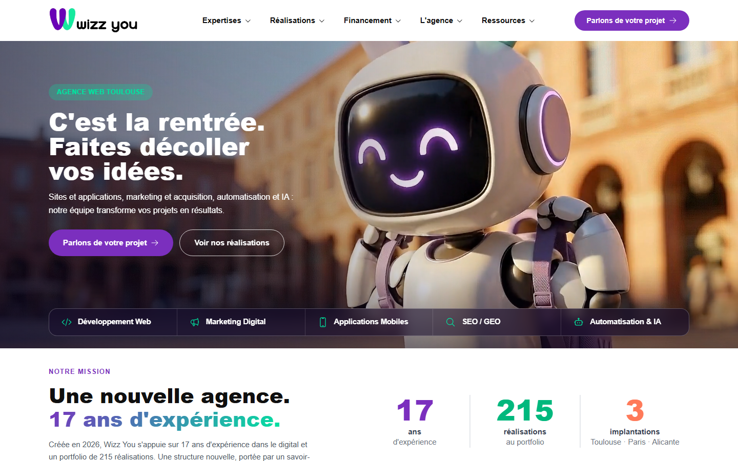 Aperçu du site de WIZZ YOU