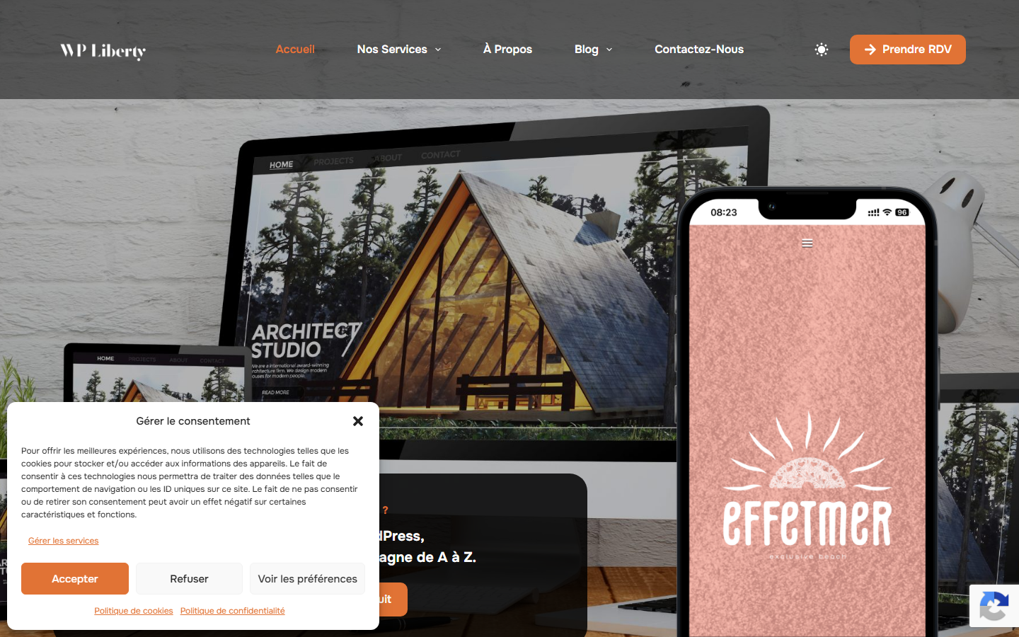 Aperçu du site de WP Liberty