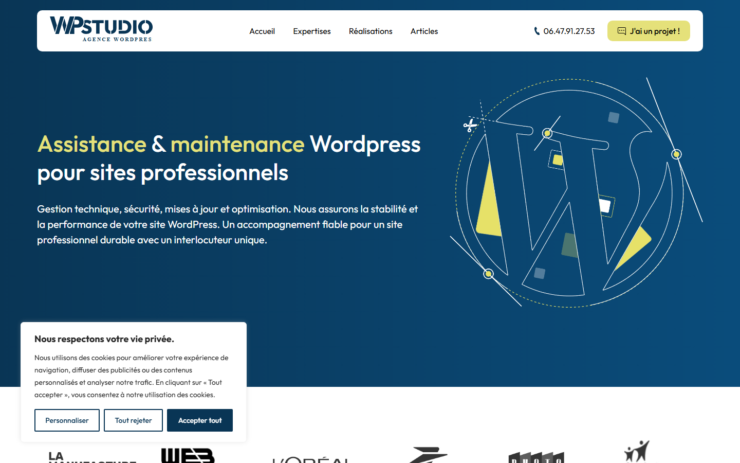 Aperçu du site de WP Studio
