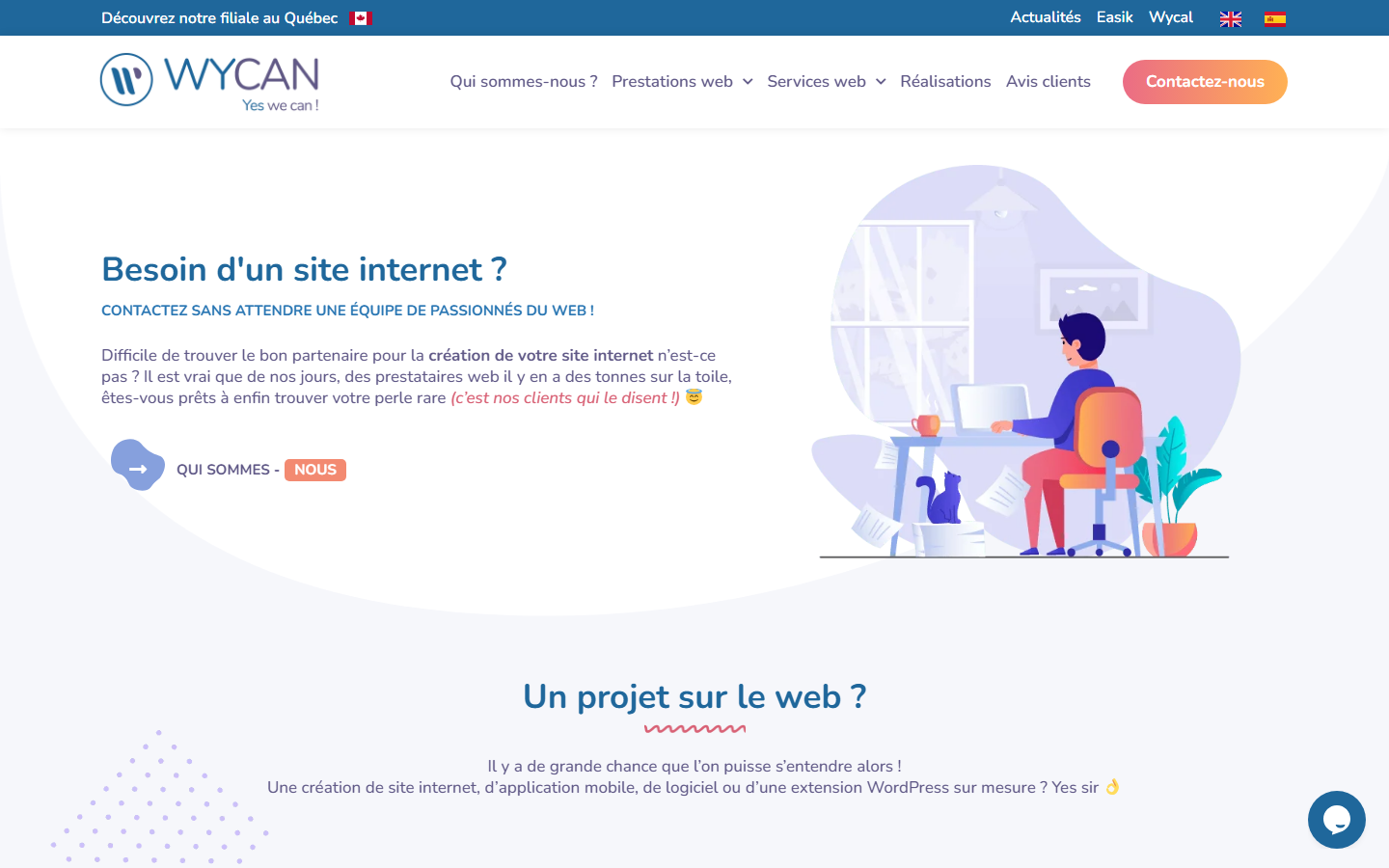 Aperçu du site de WYCAN