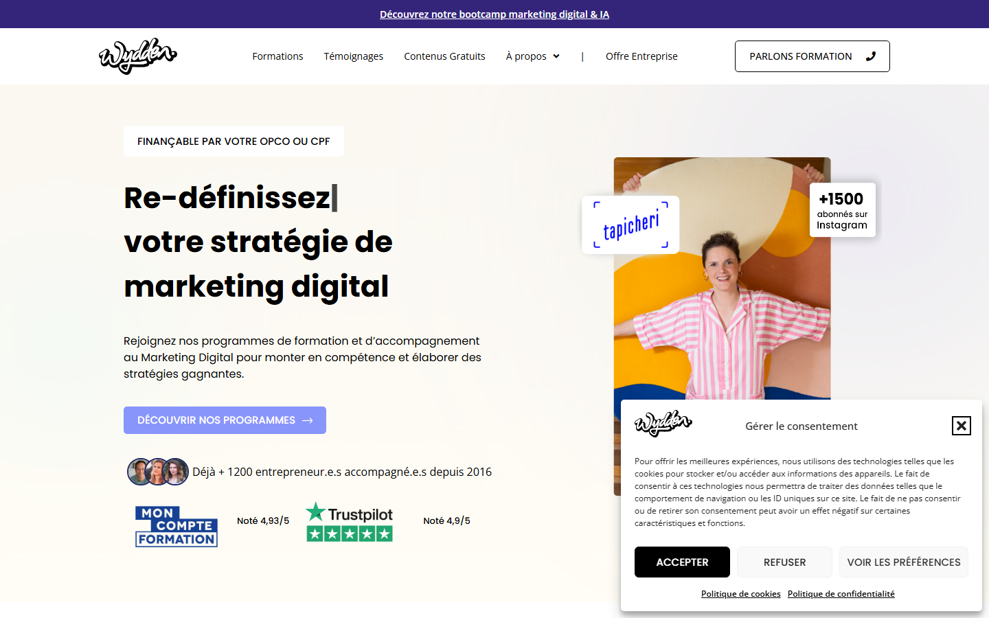 Aperçu du site de Wydden