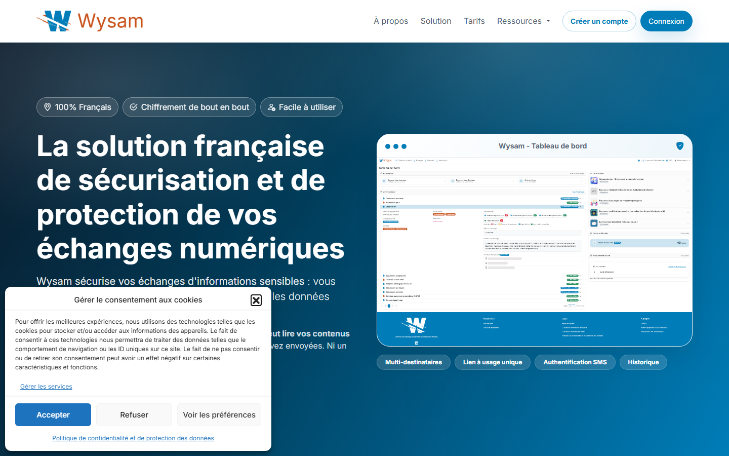 Aperçu du site de WYSAM
