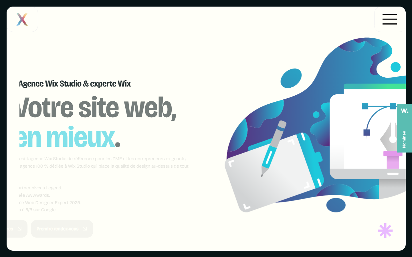 Aperçu du site de Agence X designs