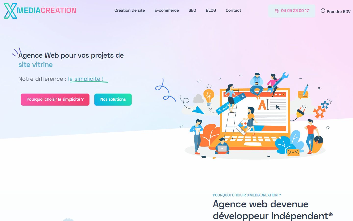 Aperçu du site de XMEDIACREATION