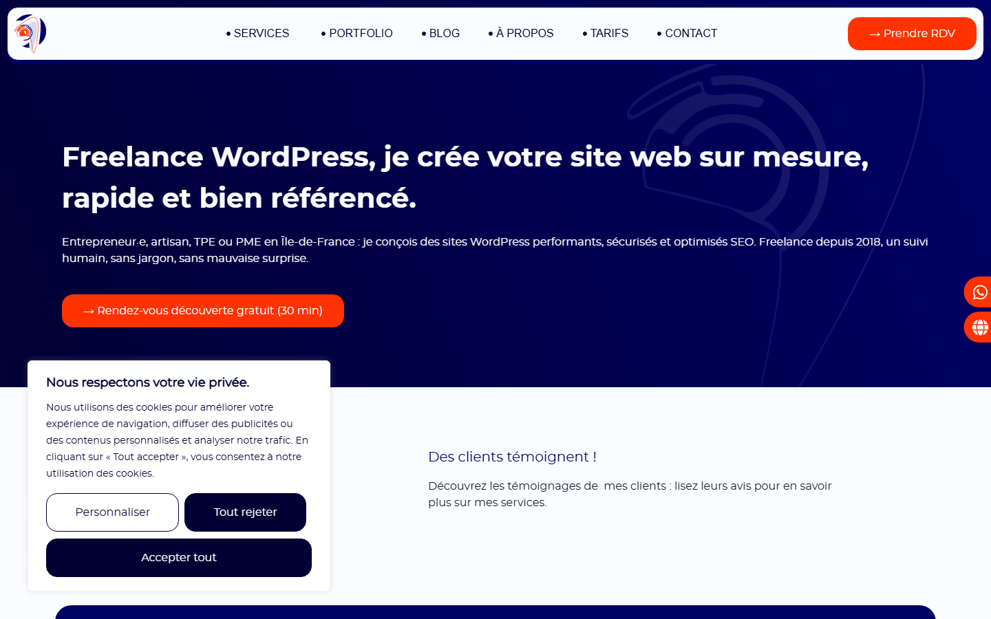 Aperçu du site de Xt Design Web