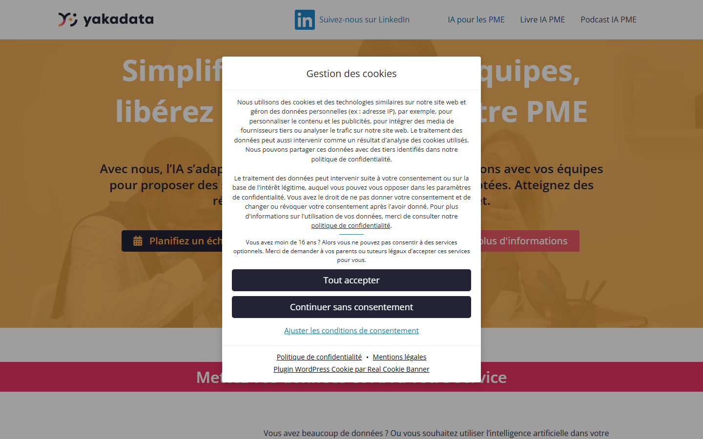 Aperçu du site de Yakadata