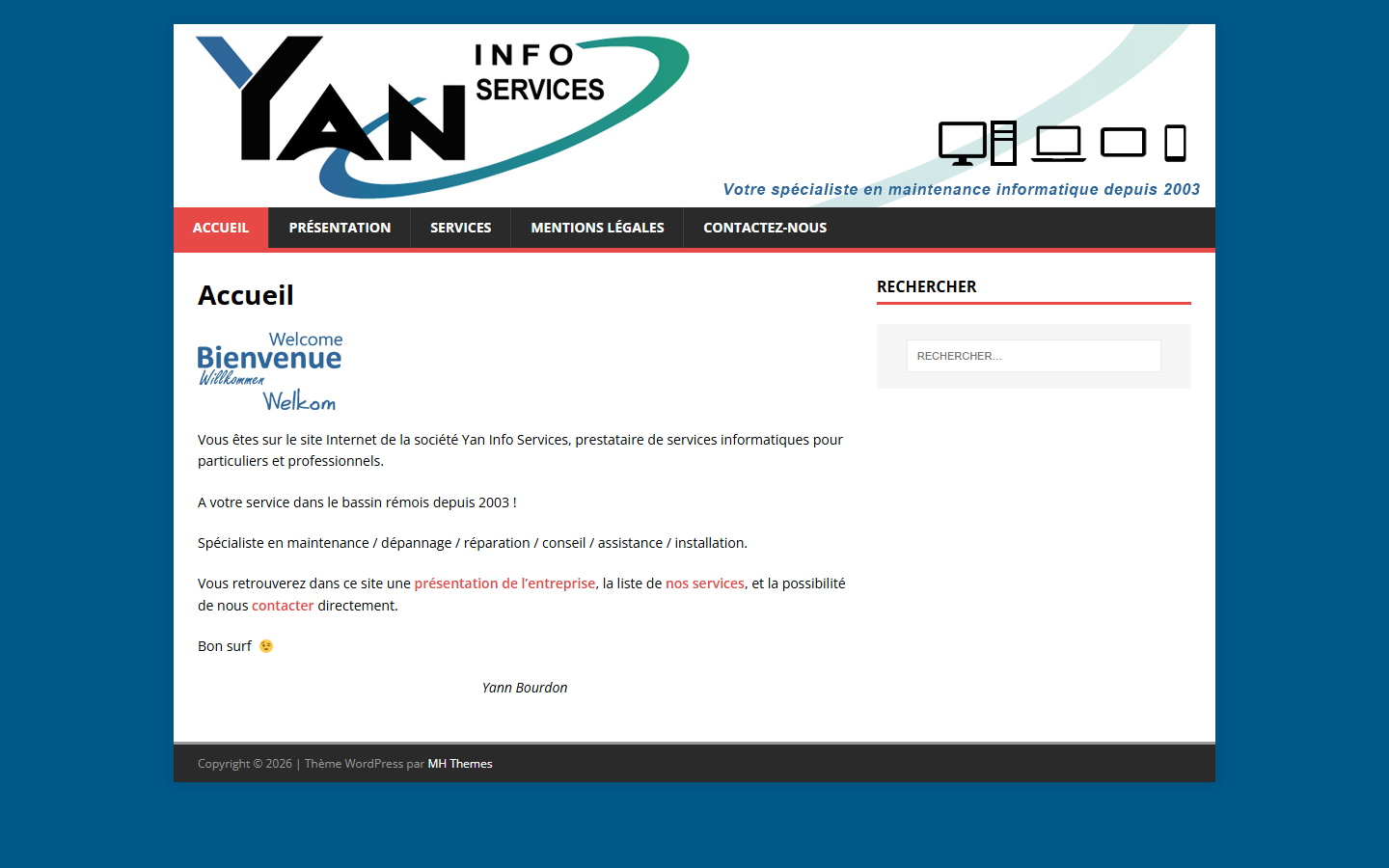 Aperçu du site de YAN INFO SERVICES