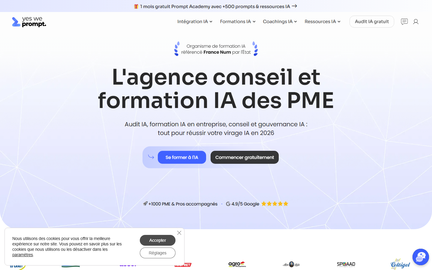 Aperçu du site de Yes We Prompt