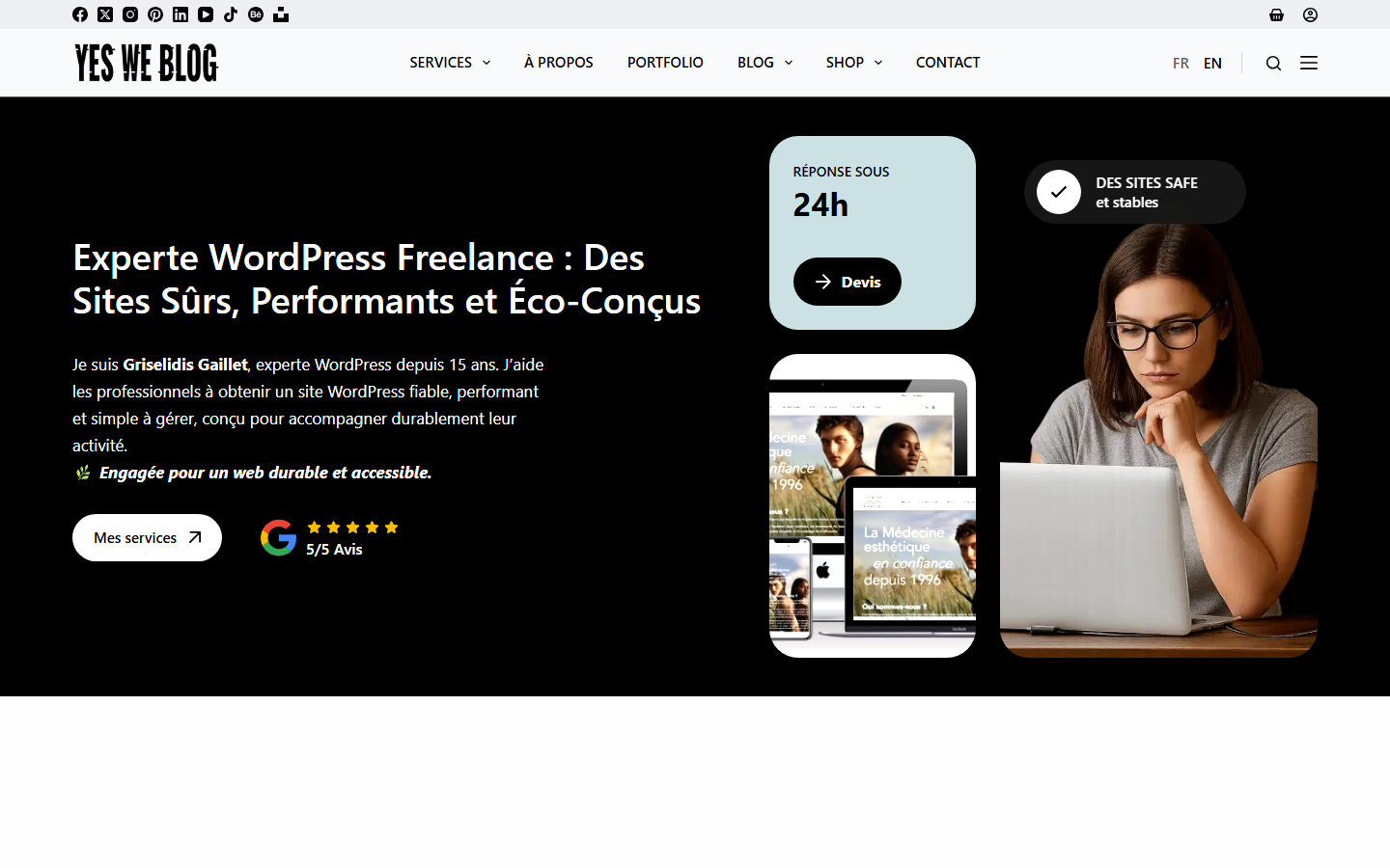 Aperçu du site de Grisélidis Gaillet