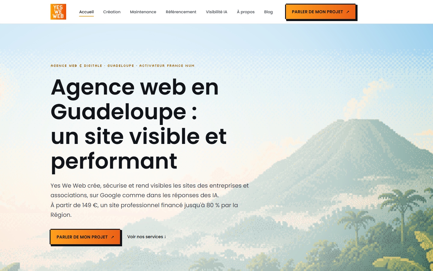 Aperçu du site de YES WE WEB
